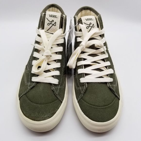 vans lizzie high top olive green vans shoes, lightly used - Picture 2 of 8